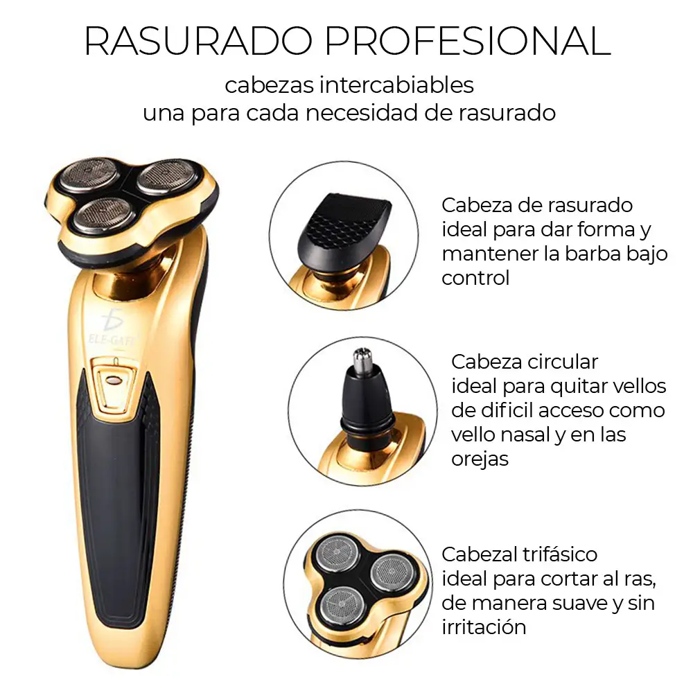 Maquinilla De Afeitar Barba Y Oreja Eléctrica 3 En 1 Recargable