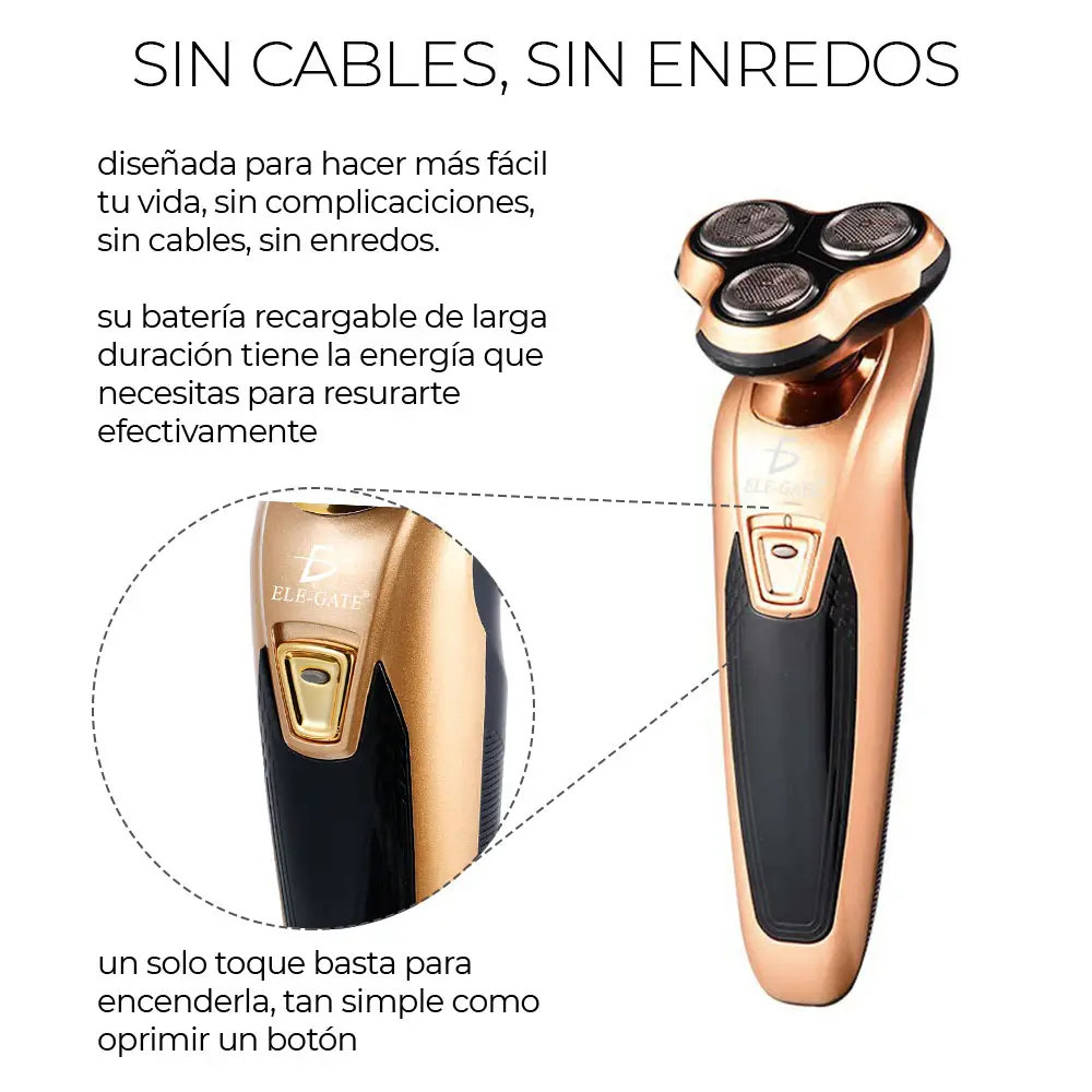 Maquinilla De Afeitar Barba Y Oreja Eléctrica 3 En 1 Recargable