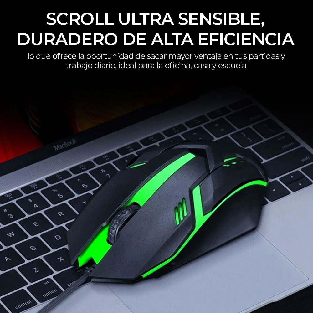 Mouse Gaming LED Alámbrico Usb Respiración Luz Ratón