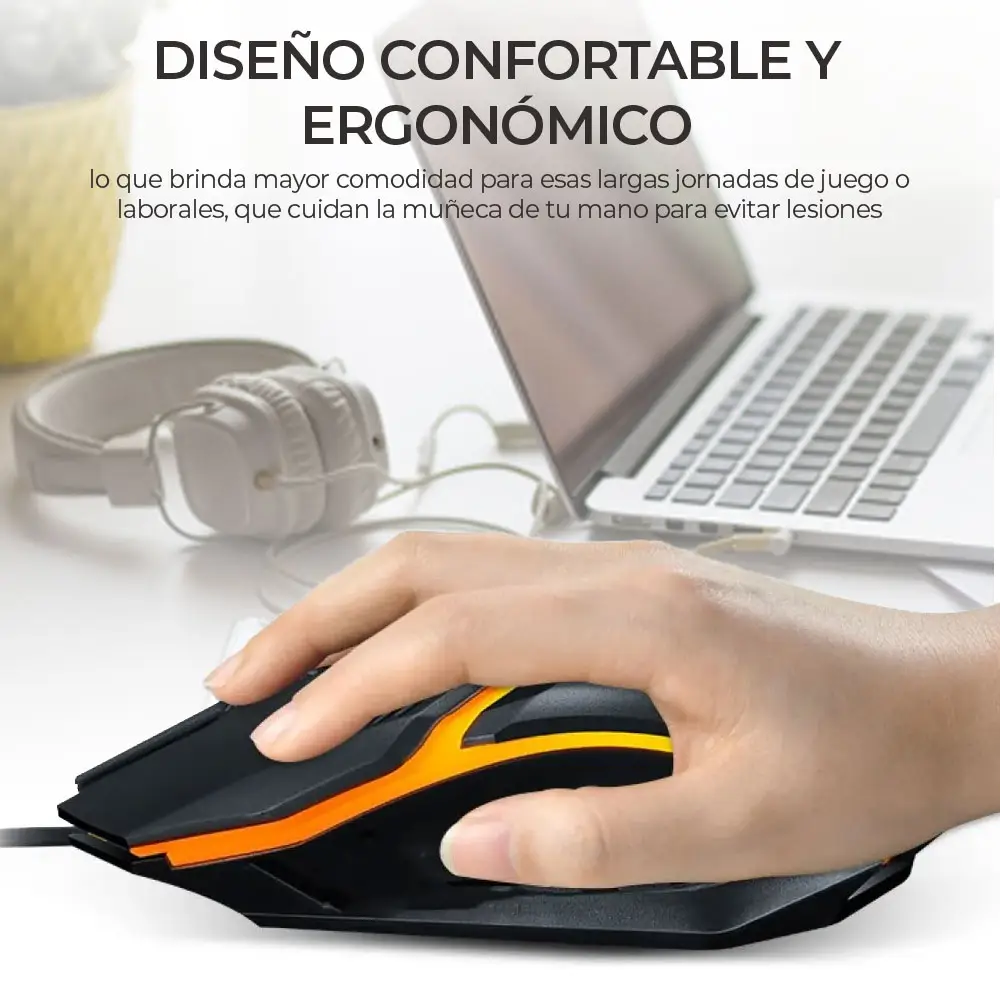 Mouse Gaming LED Alámbrico Usb Respiración Luz Ratón