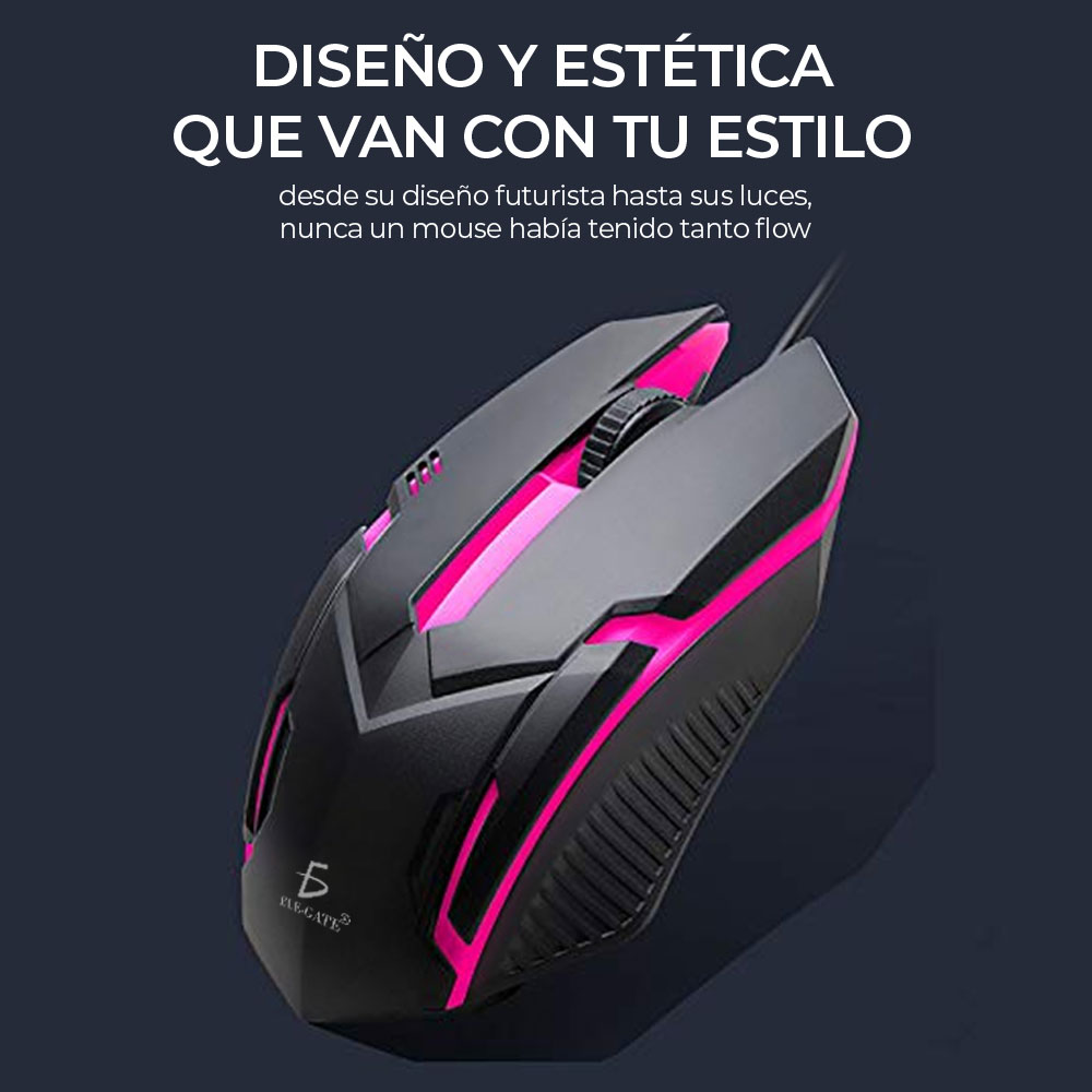 Mouse Gaming LED Alámbrico Usb Respiración Luz Ratón