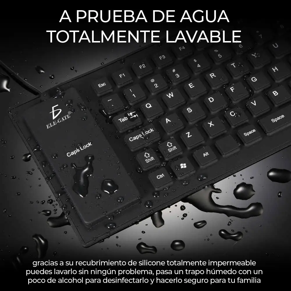 Mini Teclado Alambrico Flexible Usb Pc Laptop Contra Agua