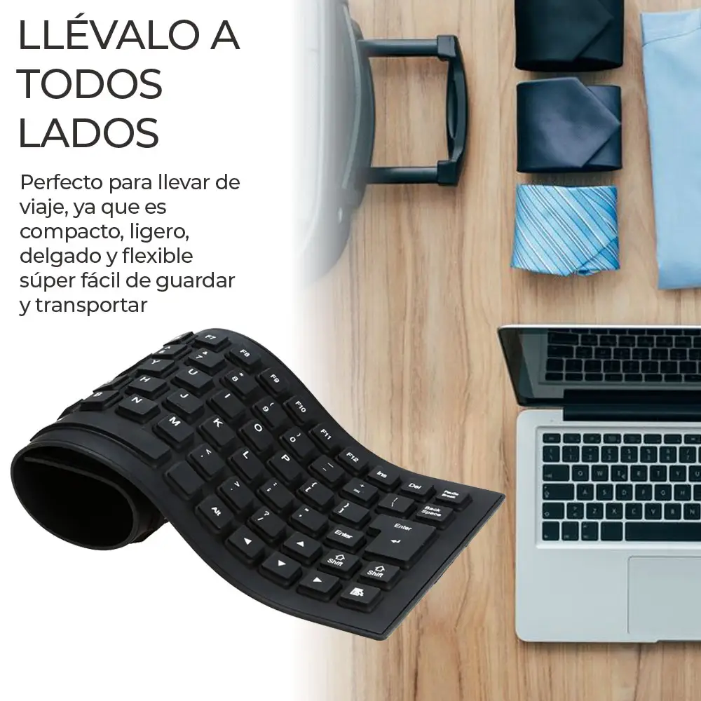 Mini Teclado Alambrico Flexible Usb Pc Laptop Contra Agua