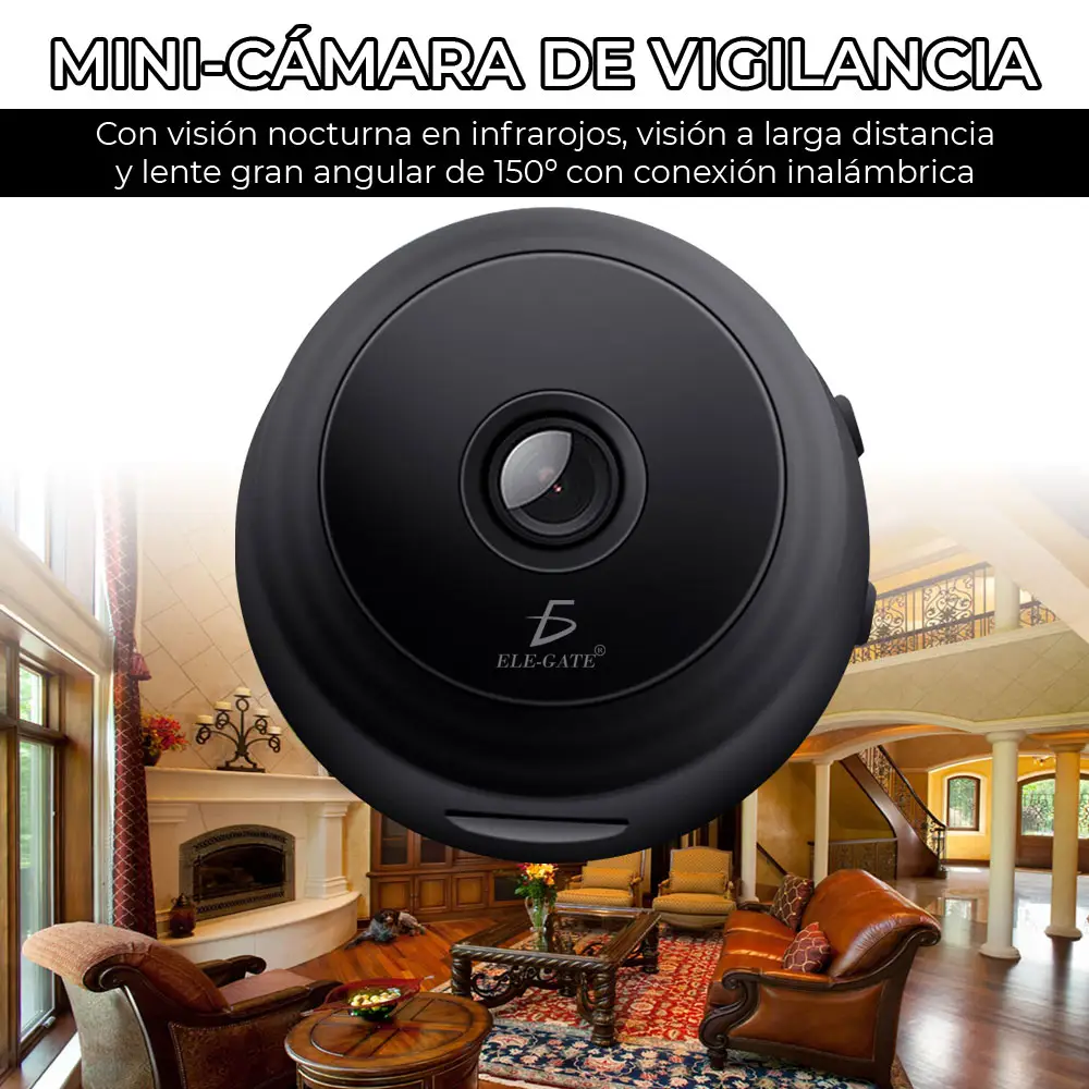 Mini Portátil Wifi Cámara Metal Funda Con Visión Nocturna