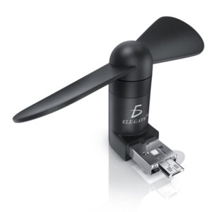 Mini Ventilador 2 En 1 Para Smartphone Android Carga Usb V8 Y Usb de Power Bank