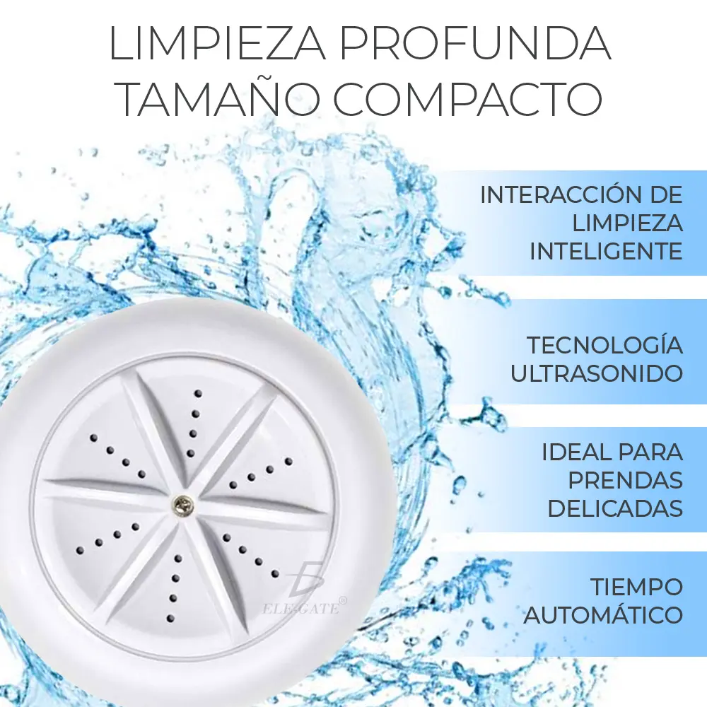 Mini Lavadora Portátil Ultrasónica Turbo