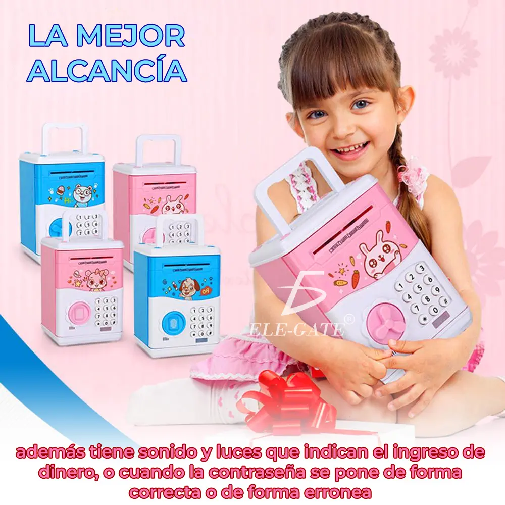 Alcancía Electronica Caja Seguridad Niños Atm Clave Caja