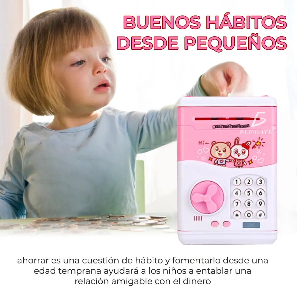 Alcancía Electronica Caja Seguridad Niños Atm Clave Caja