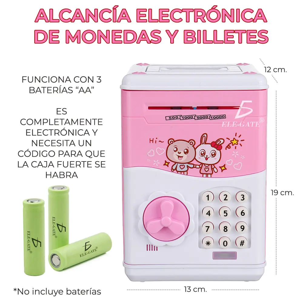 Alcancía Electronica Caja Seguridad Niños Atm Clave Caja