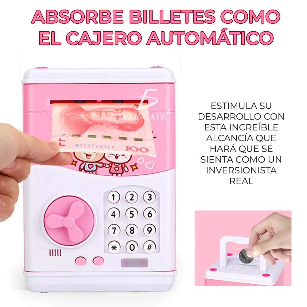Alcancía Electronica Caja Seguridad Niños Atm Clave Caja