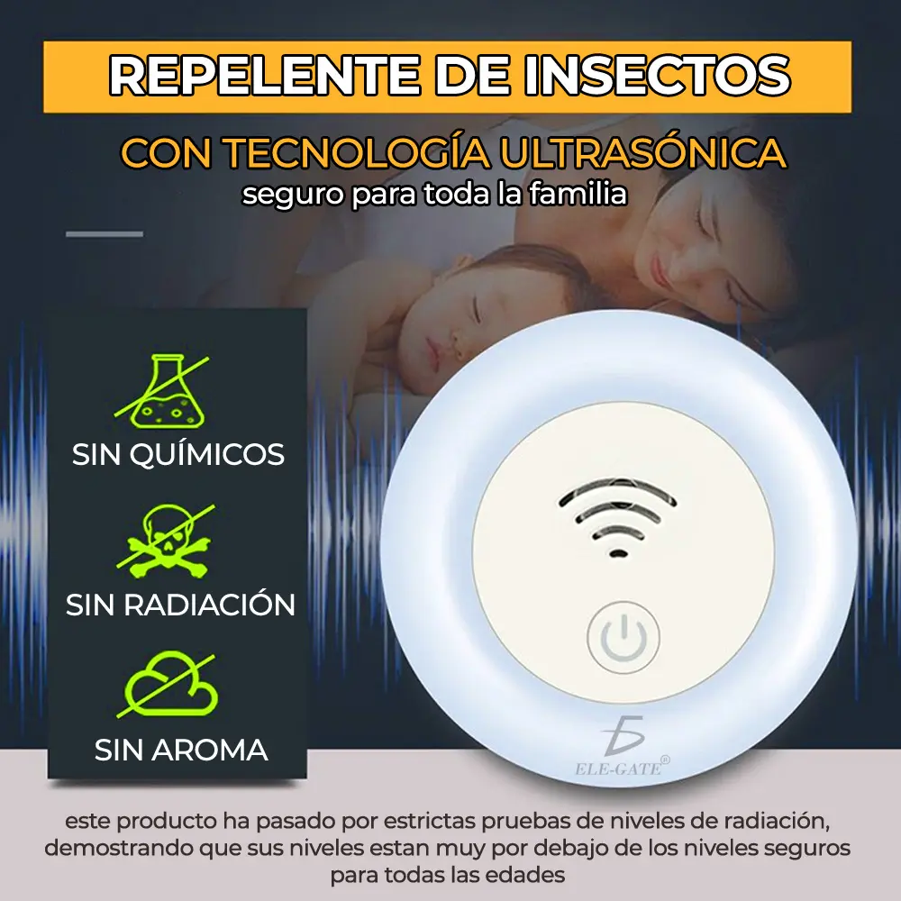 Lámpara LED Repelente de Mosquitos Ultrasónica