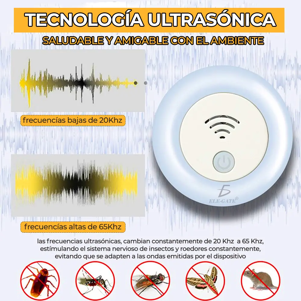 Lámpara LED Repelente de Mosquitos Ultrasónica