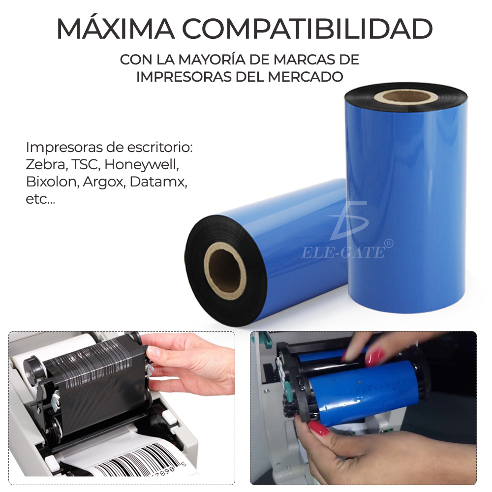 Ribbon De Cera Eco 110x300 Mts Para Impresora De Etiquetas