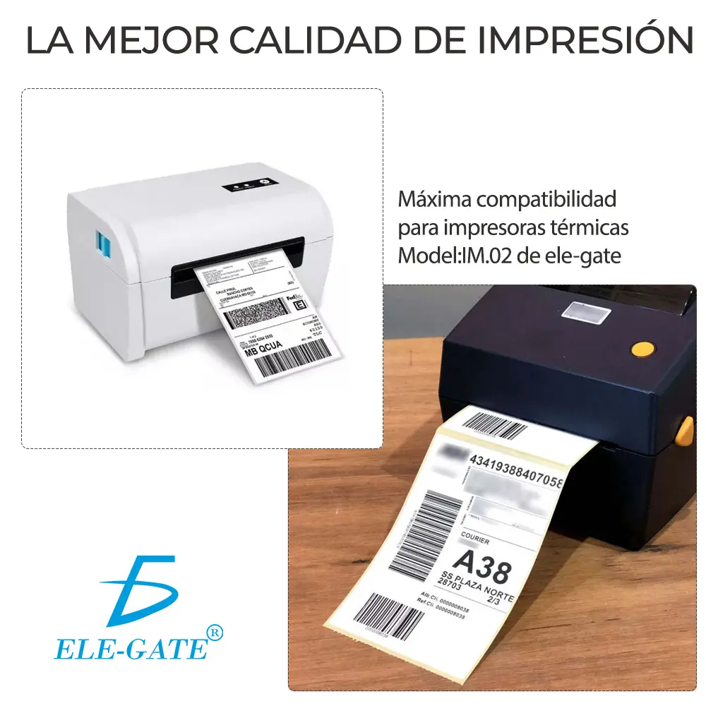 rollo de etiquetas en impresora