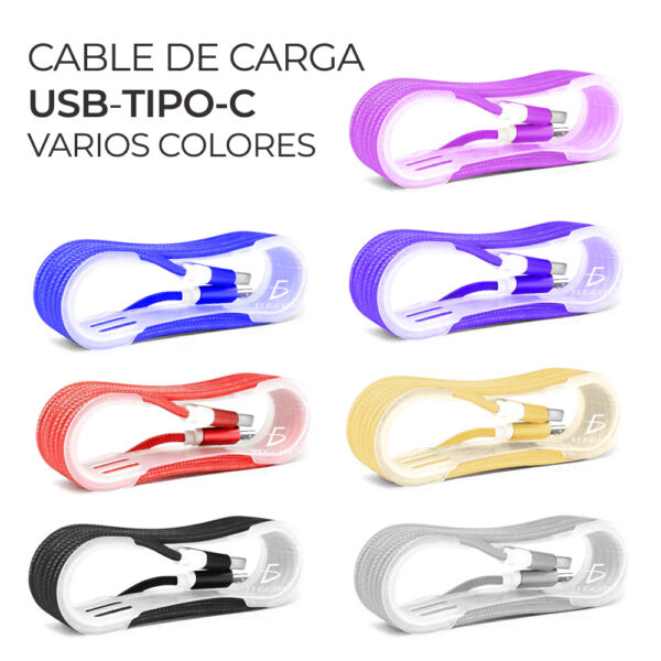 Cable Usb Entrada Tipo c Type-c Reforzado Cubierta Tela