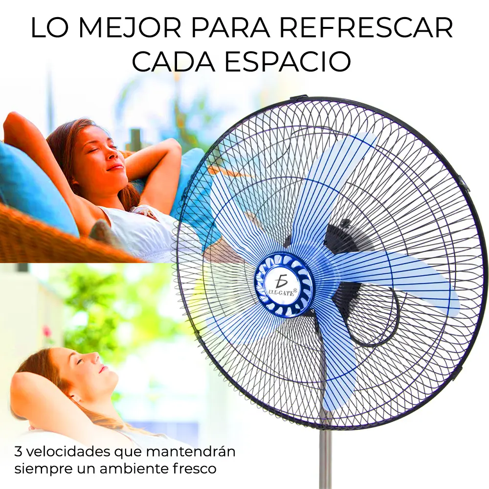 Ventilador De Pie Silencioso 3 Aspa 16″ de diámetro