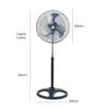 Ventilador De Pie Silencioso 3 Aspa 18" de diámetro