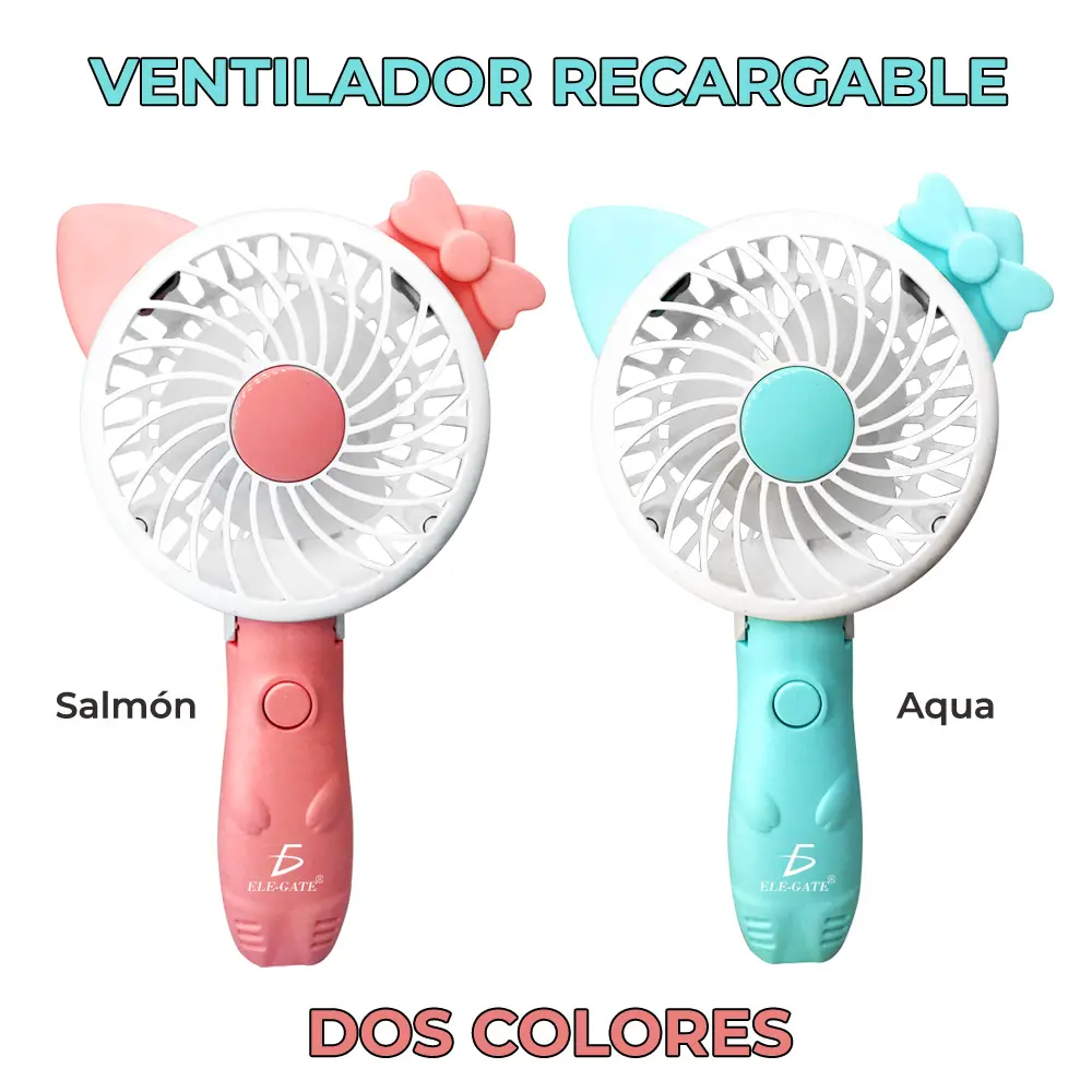 Mini Ventilador Personal Plegable y Recargable Hello Cato