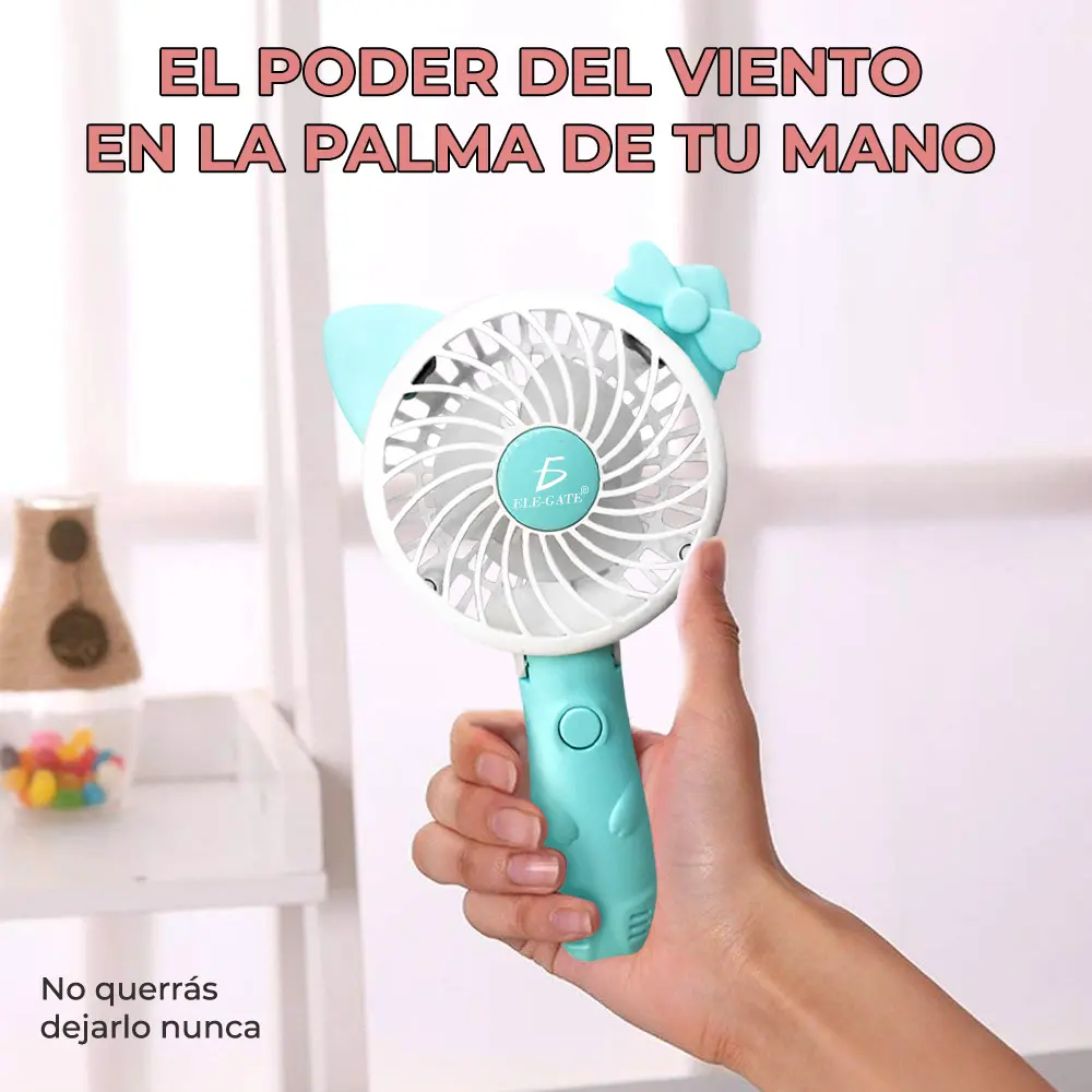 Mini Ventilador Personal Plegable y Recargable Hello Cato
