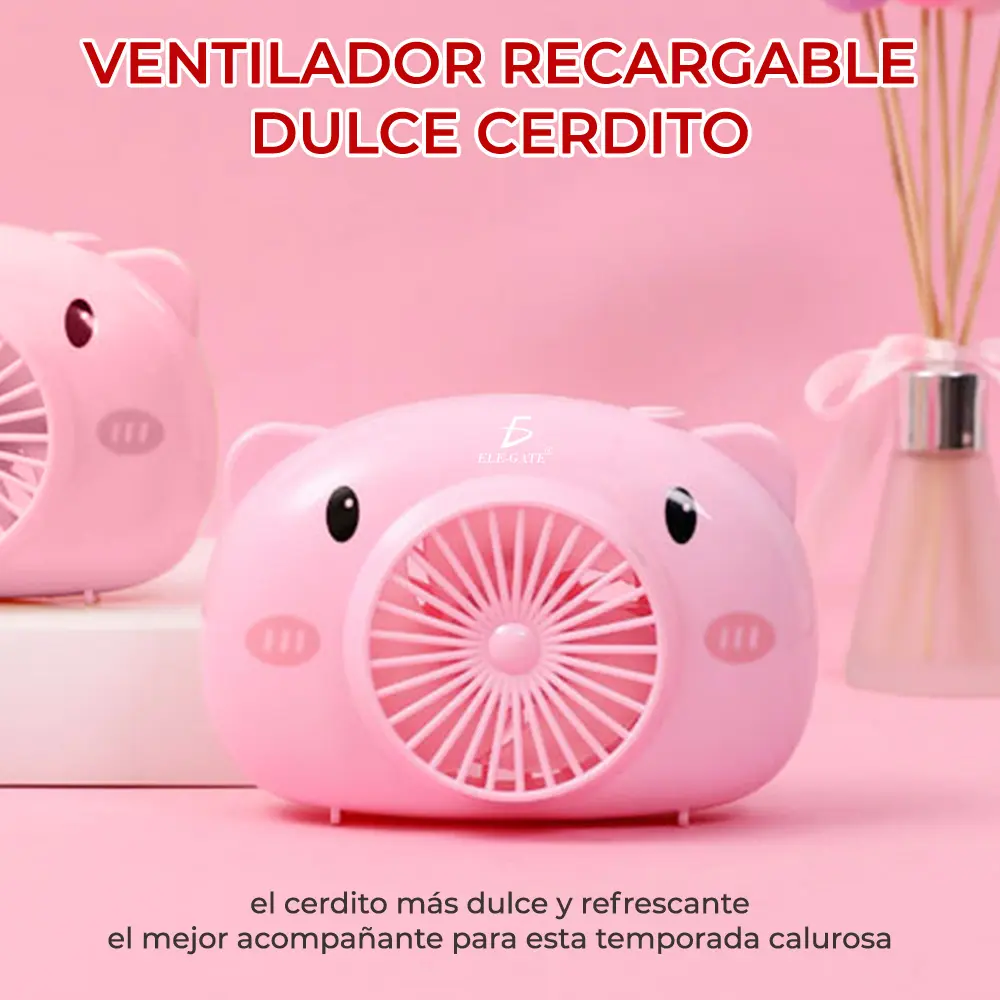 Mini Ventilador Personal Forma de Puerco