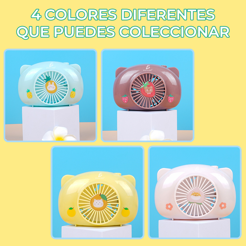 Mini Ventilador Personal Recargable Colores Forma de Pastel