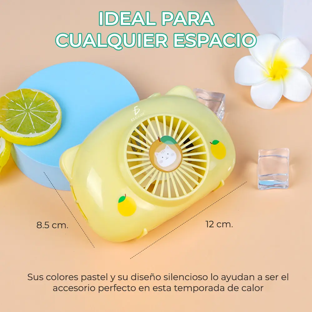Mini Ventilador Personal Recargable Colores Forma de Pastel