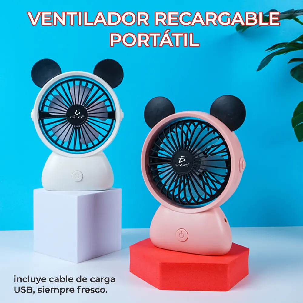 Mini Ventilador Personal Plegable y Recargable Mickey