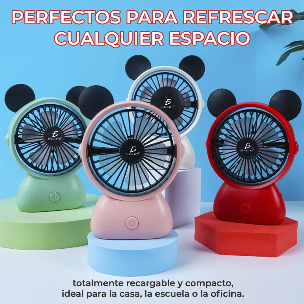 Mini Ventilador Personal Plegable y Recargable Mickey