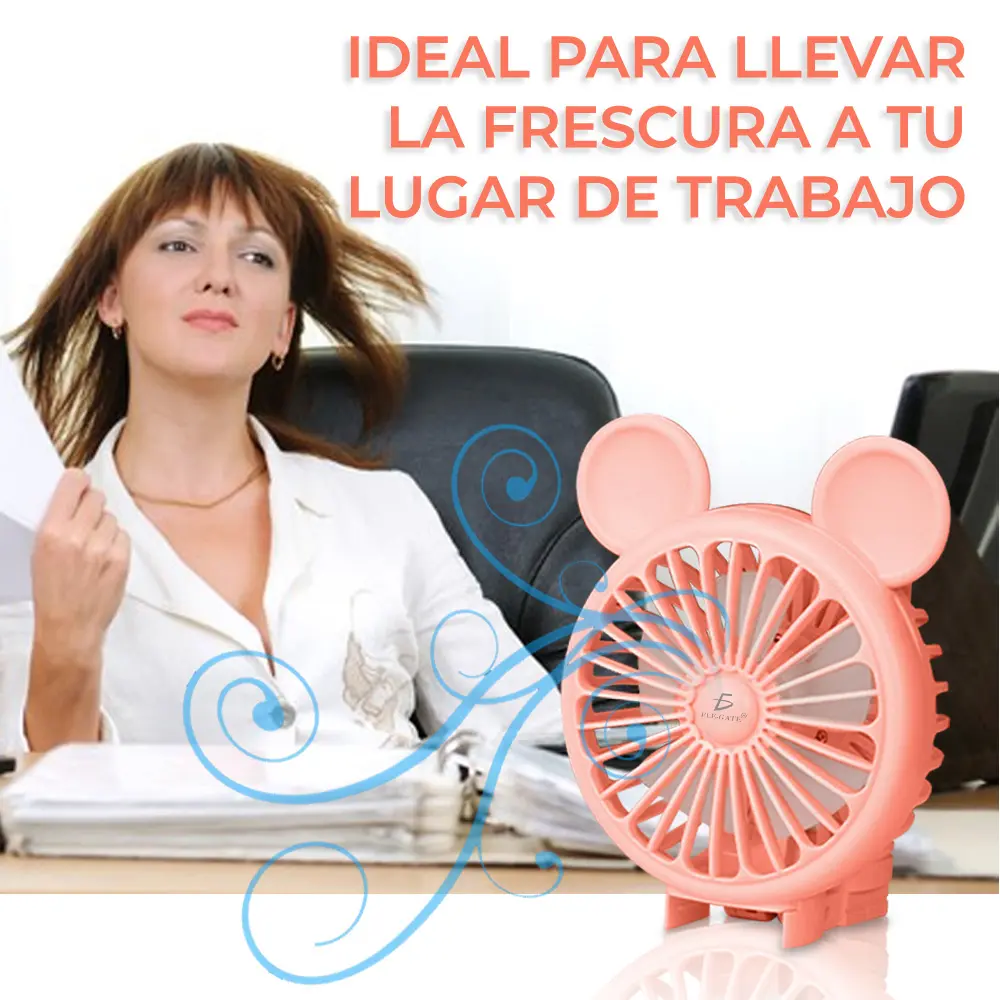 Mini Ventilador Personal Plegable Y Recargable Color Rosa