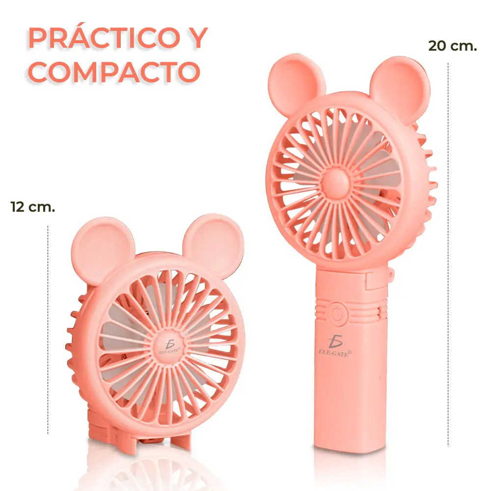 Mini Ventilador Personal Plegable Y Recargable Color Rosa
