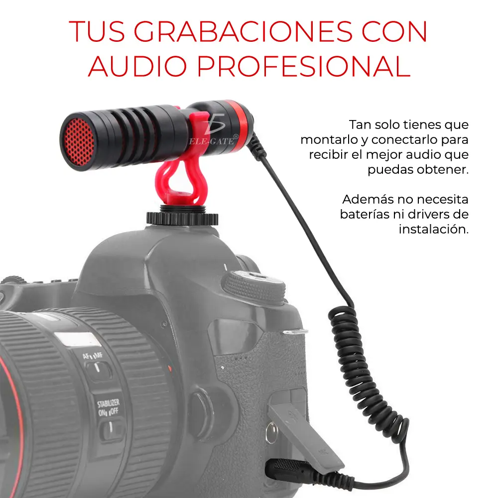 Micrófono Cardioide Universal Para Entrevistas Vídeo