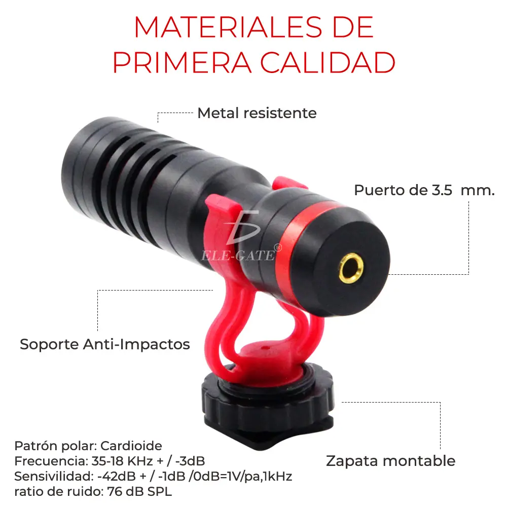 Micrófono Cardioide Universal Para Entrevistas Vídeo