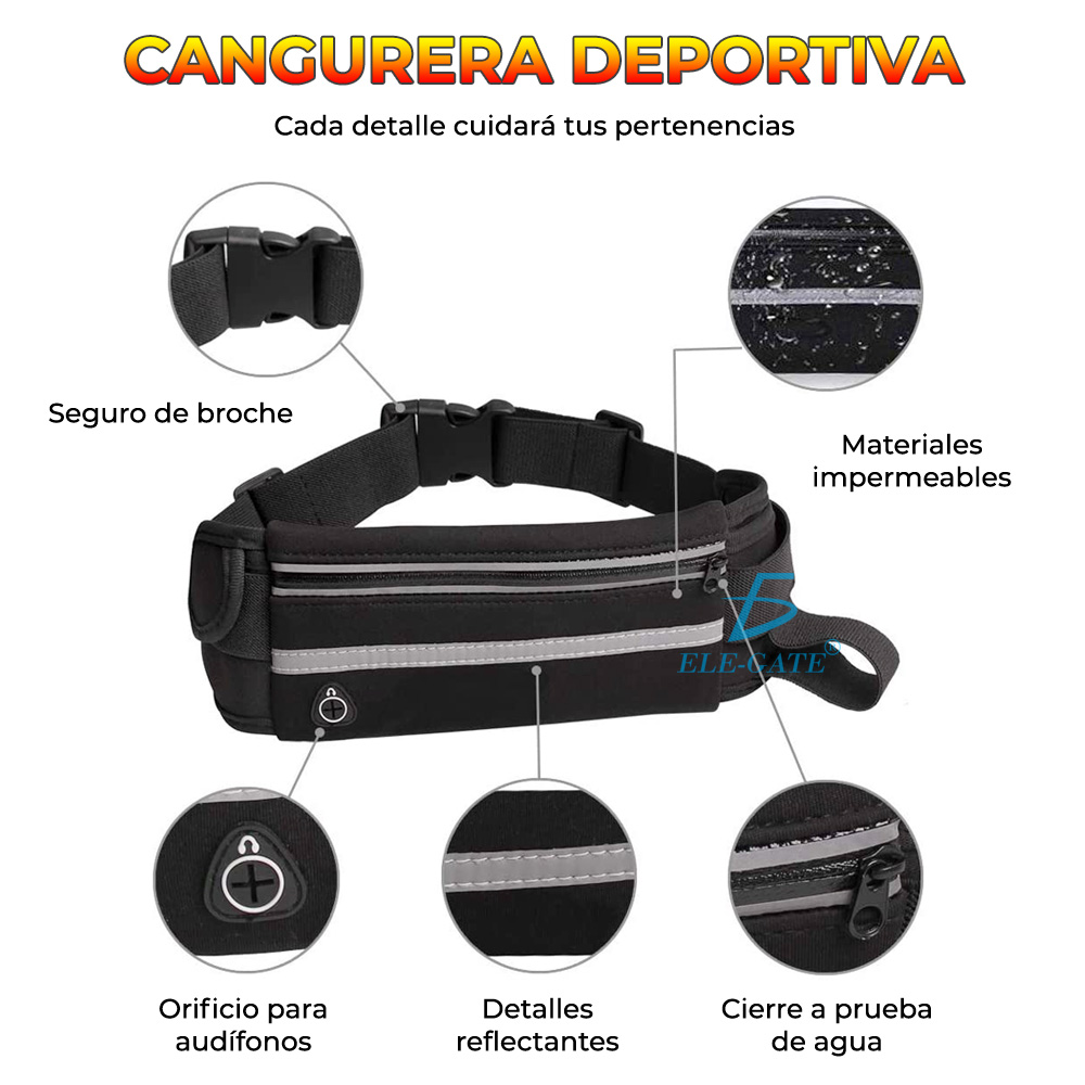 Cangurera Deportiva Con Salida De Cable De Audifinos
