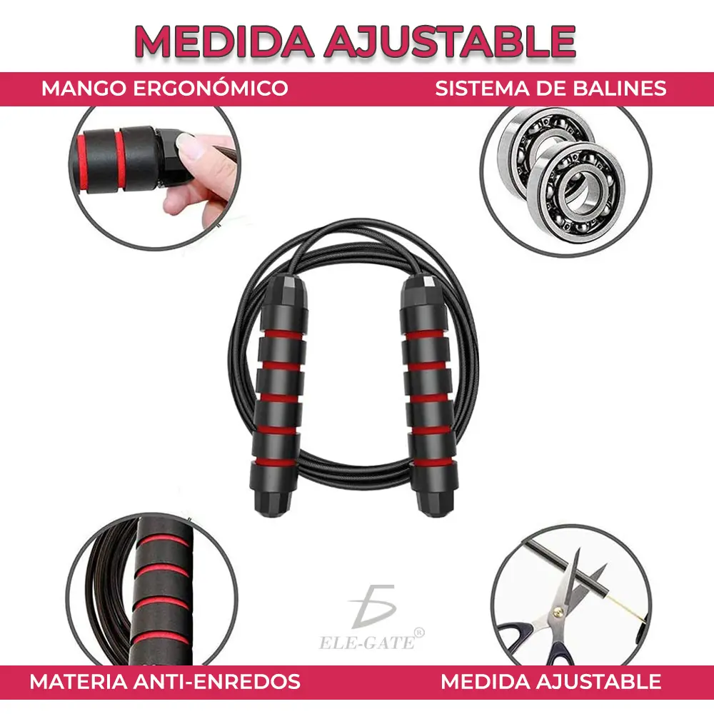Cuerda Para Saltar De 300 Cm Con Mango Antideslizante