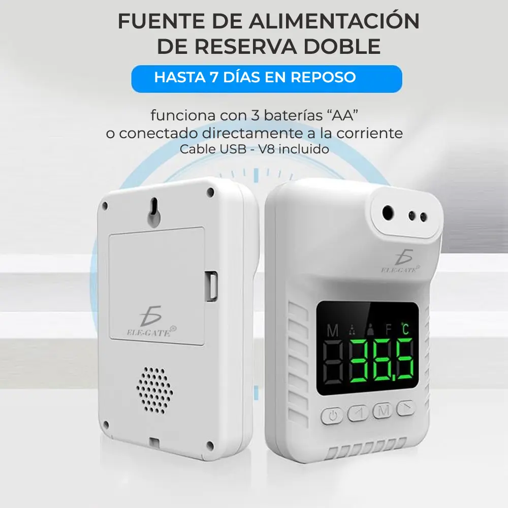Termometro Infrarrojo Automedicion Intelligent K3X Pared Factur Sin Contacto