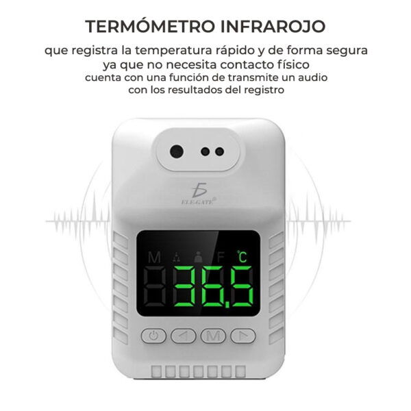 Termometro Infrarrojo Automedicion Intelligent K3X Pared Factur Sin Contacto