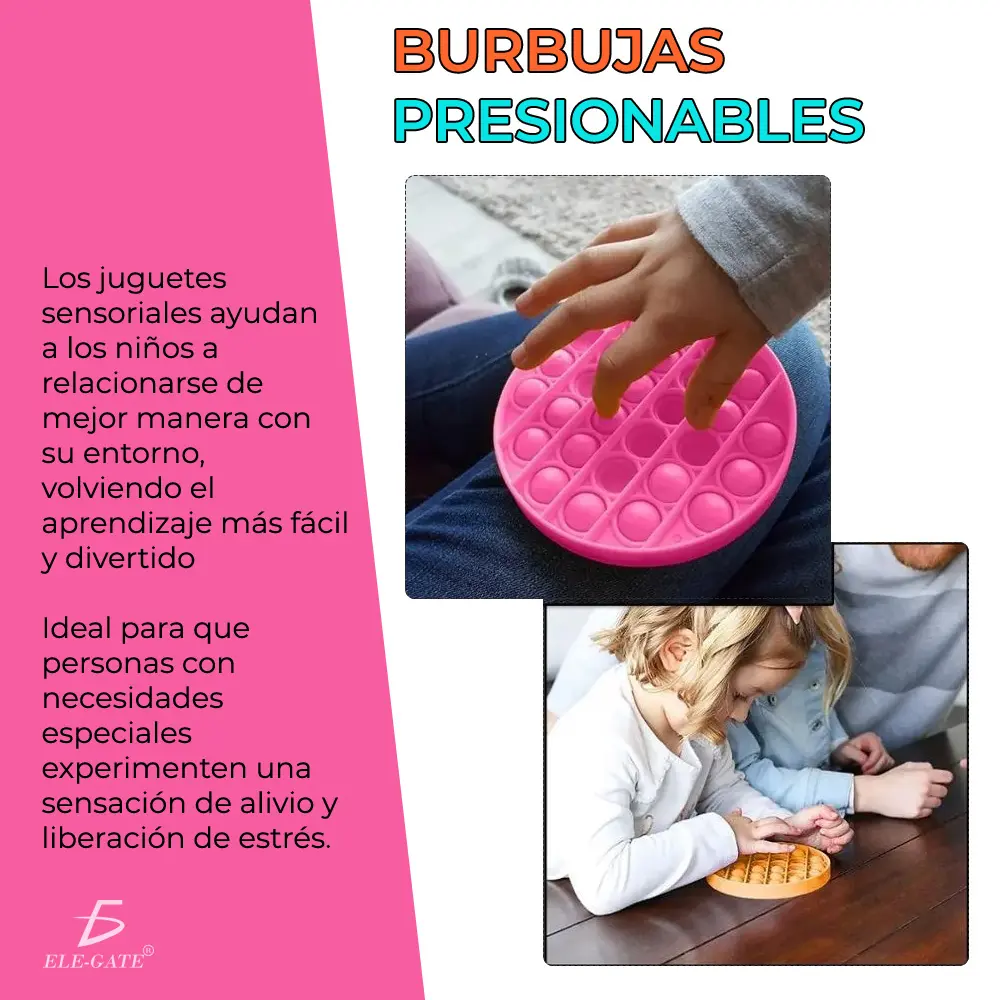 Push Pop It Fidget Juguete Burbujas Antiestres Varioscolores