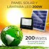Reflector Led 200w C/ Panel Solar-control Luz Blanca Exterior Reflector Led 200w C/ Panel Solar-control Luz Blanca Exterior
