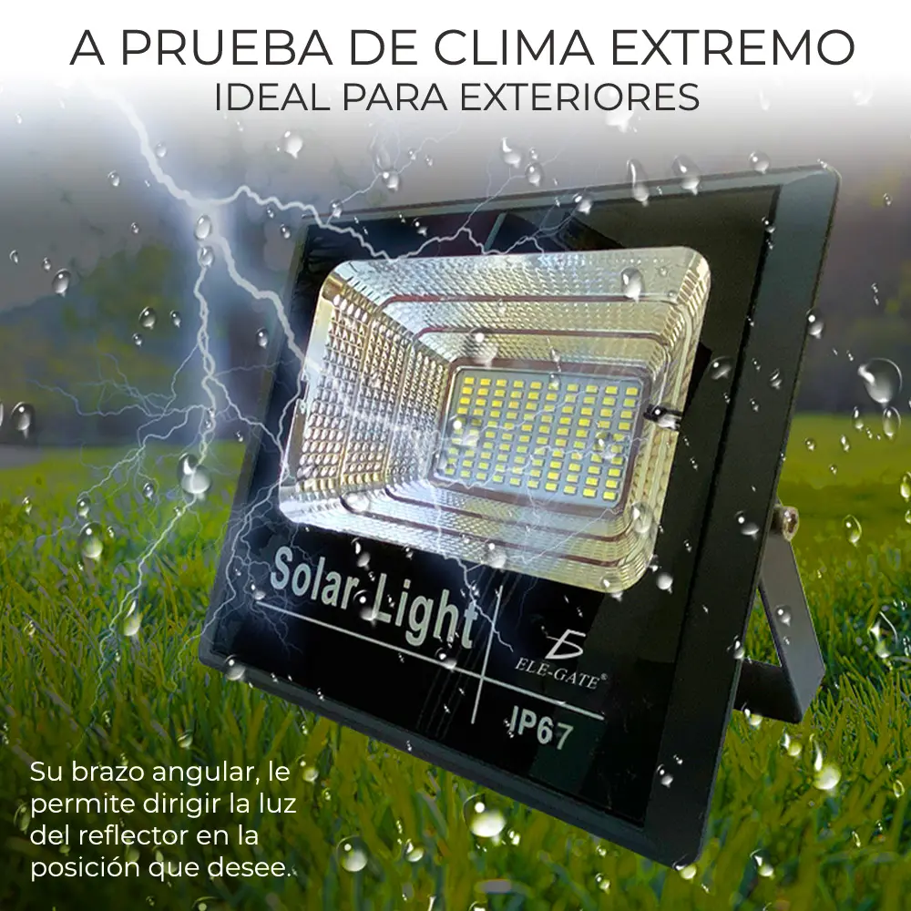 Reflector Led 45w C/ Panel Solar-control Luz Blanca Exterior