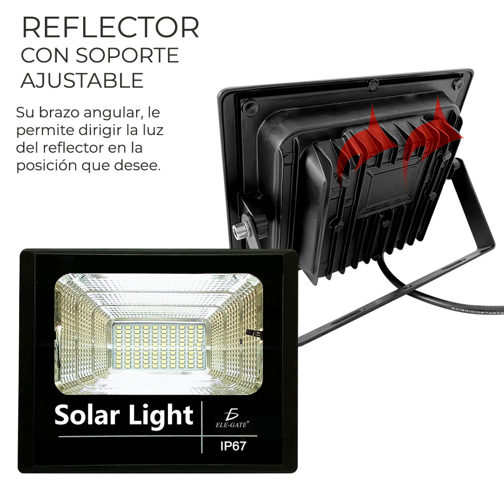 Reflector Led 45w C/ Panel Solar-control Luz Blanca Exterior