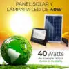 Reflector Led 40w C/ Panel Solar-control Luz Blanca Exterior Reflector Led 40w C/ Panel Solar-control Luz Blanca Exterior
