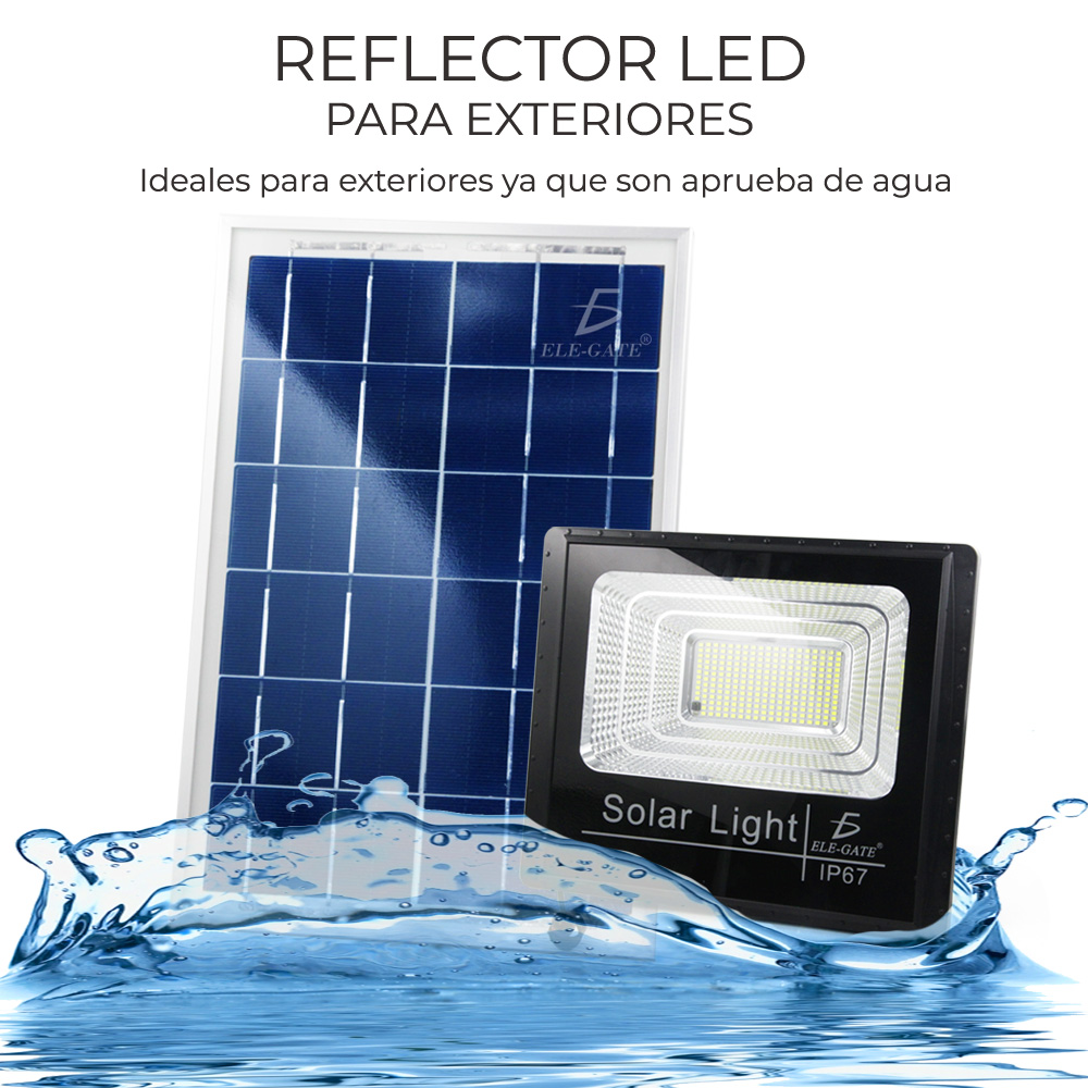 Reflector Led 60w C/ Panel Solar-control Luz Blanca Exterior