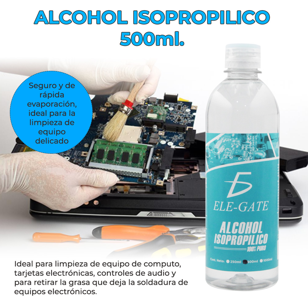 Alcohol Isopropilico 500ml + Manilla Antiestática electrónica