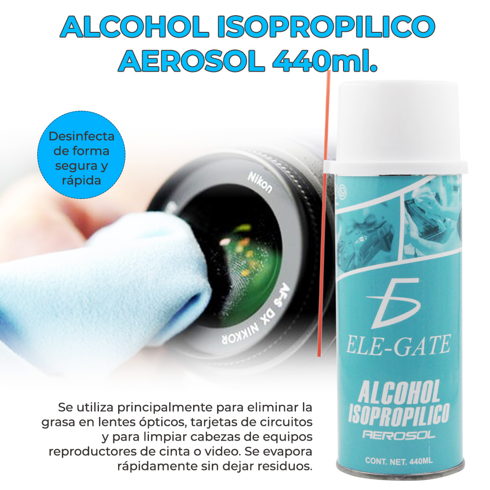 Alcohol Isopropílico En Aerosol De 440 ml - ELE-GATE