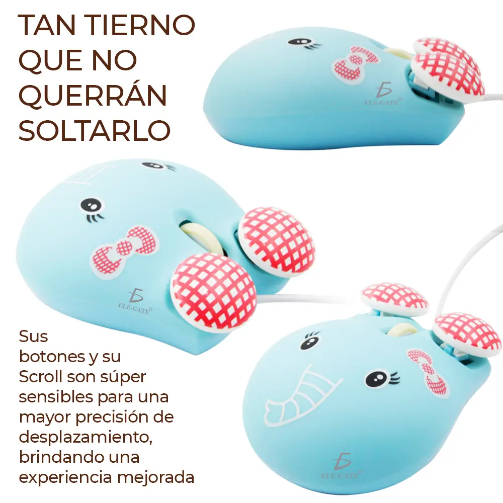 Mouse Usb Optico Alambrico para niños