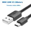 Cable Mini Usb V3 A Usb Transferir Datos 3Metros Cable Mini Usb V3 A Usb Transferir Datos 3Metros