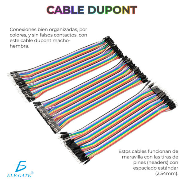 Cables Dupont Jumpers Para Protoboard 20cm 40piezas