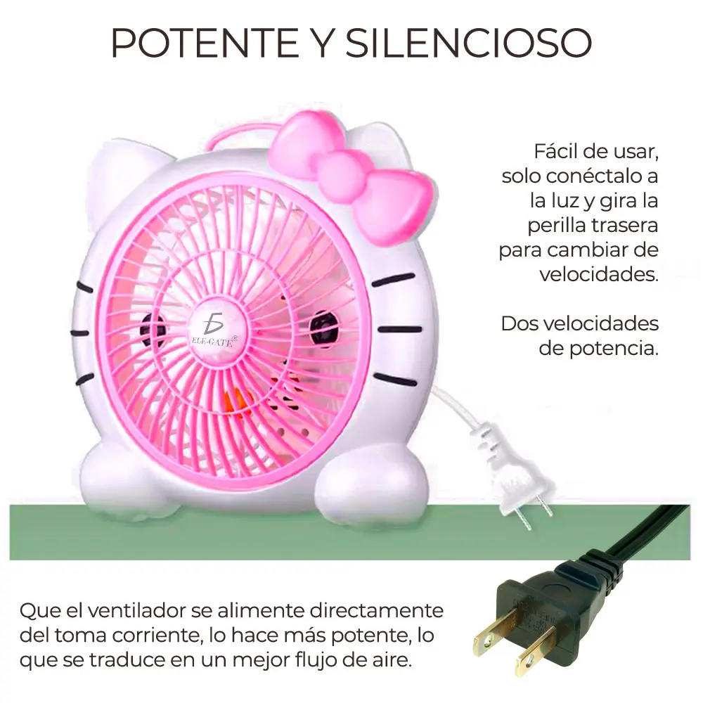 Ventilador de Pared y de Piso Plástico 16" forma de Hello Ketty