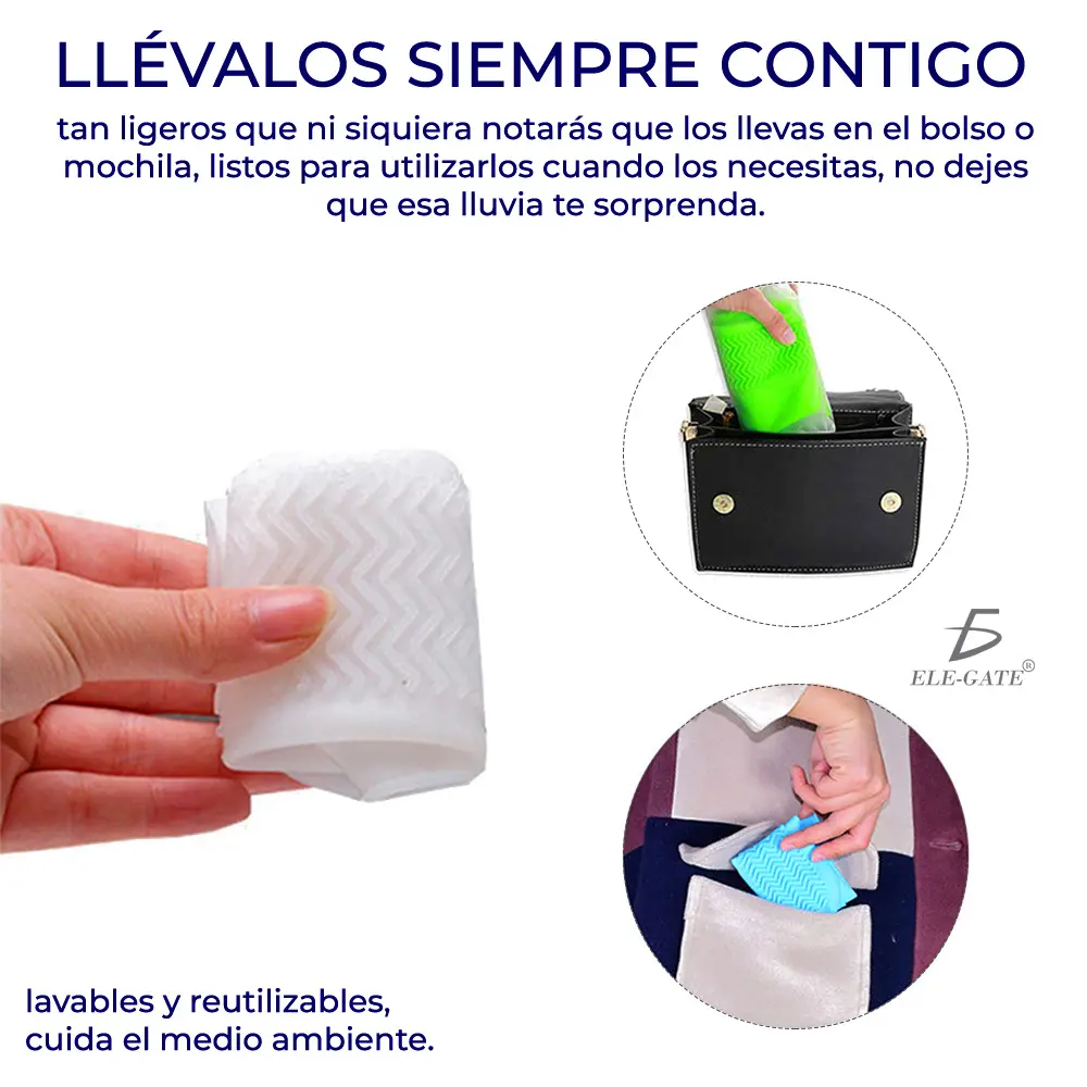 Protector Silicon Impermeable Cubre Tenis Zapato Lluvia Tamaño : M