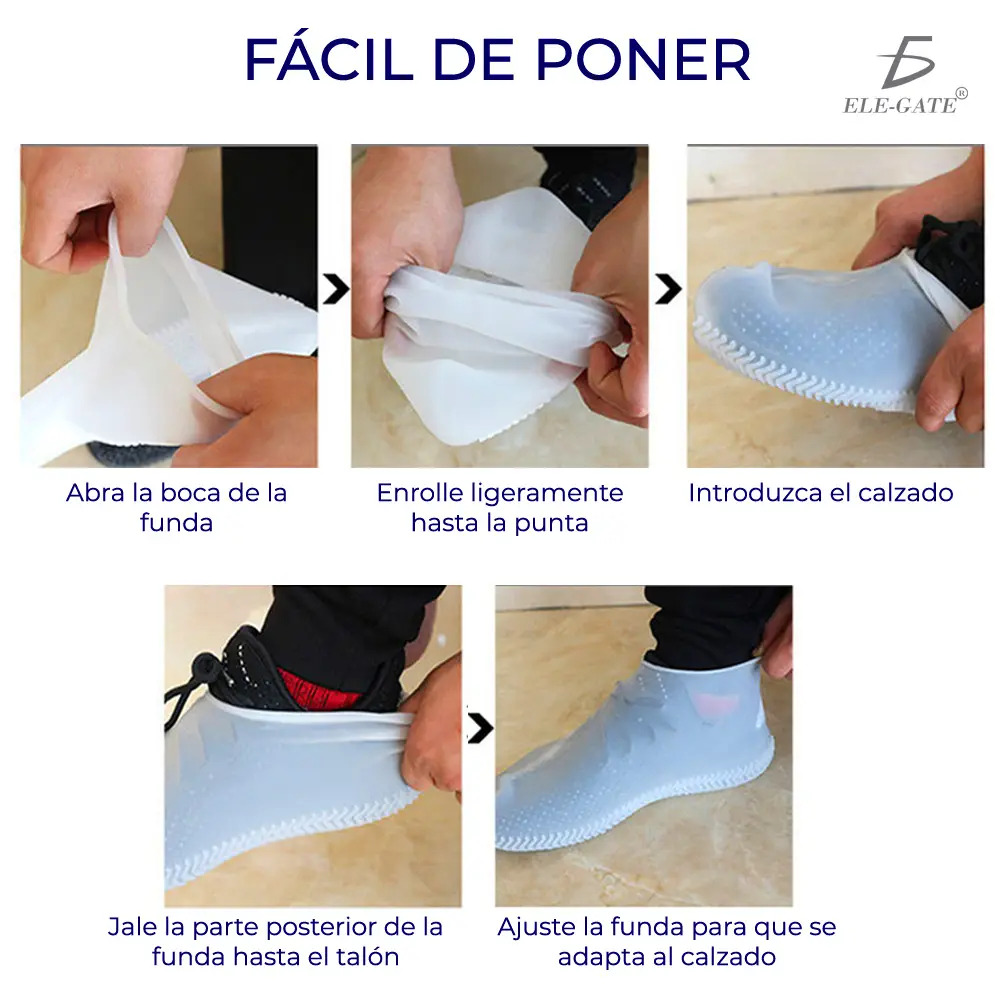 Protector Silicon Impermeable Cubre Tenis Zapato Lluvia Tamaño : M